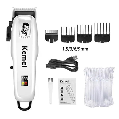 Kemei KM-PG809A KM-PG232 LCD USB Charging Hair Clipper Adjustable Professional Cutting Machine KM-3382 Shaver Trimmer For men