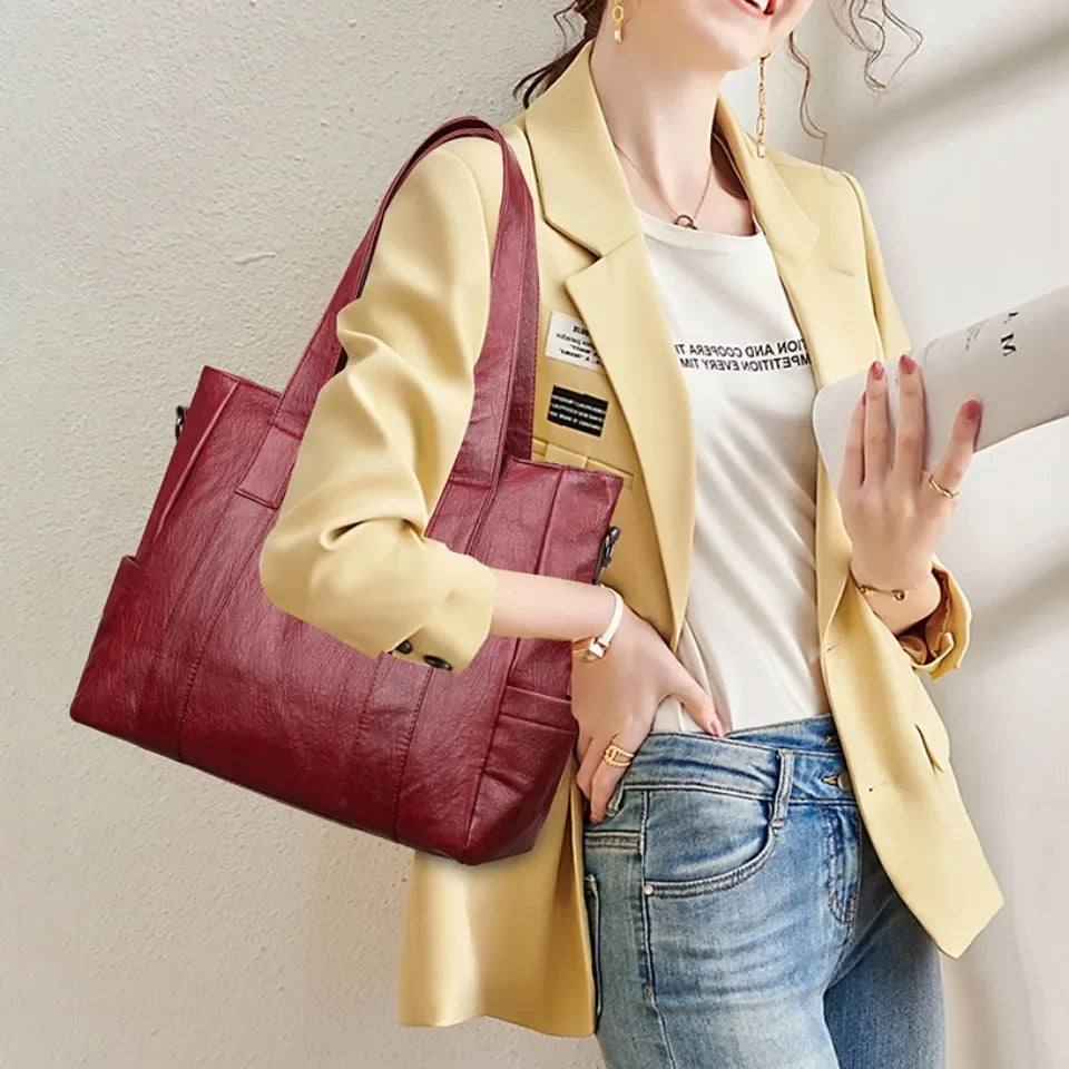 3 Set Women's New High-quality PU Leather Shoulder Cross-body Bags Luxury Designer Ladies Messenger Commuting Versatile Handbags