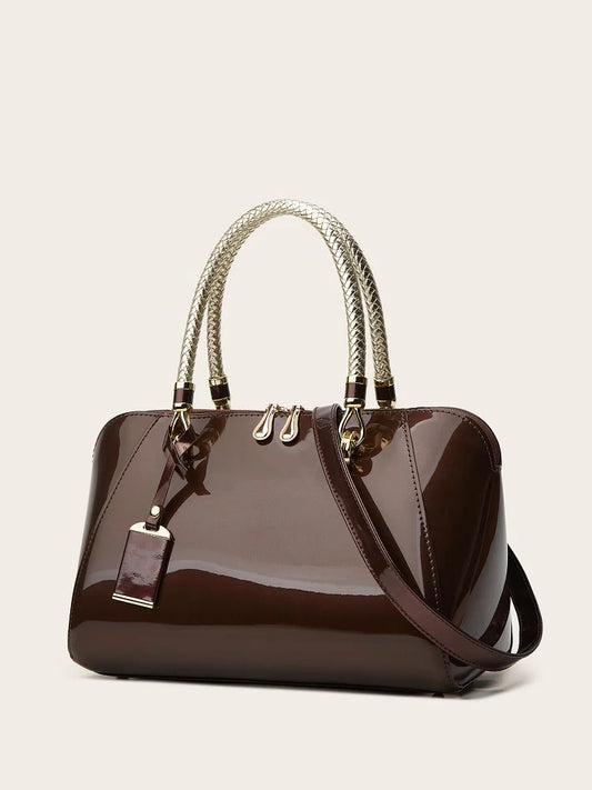 Women Patent Leather Handbag Korean Style Boston Bag Large Capacity Tote Bag Ladies Shoulder Crossbody Bag For Women Gift