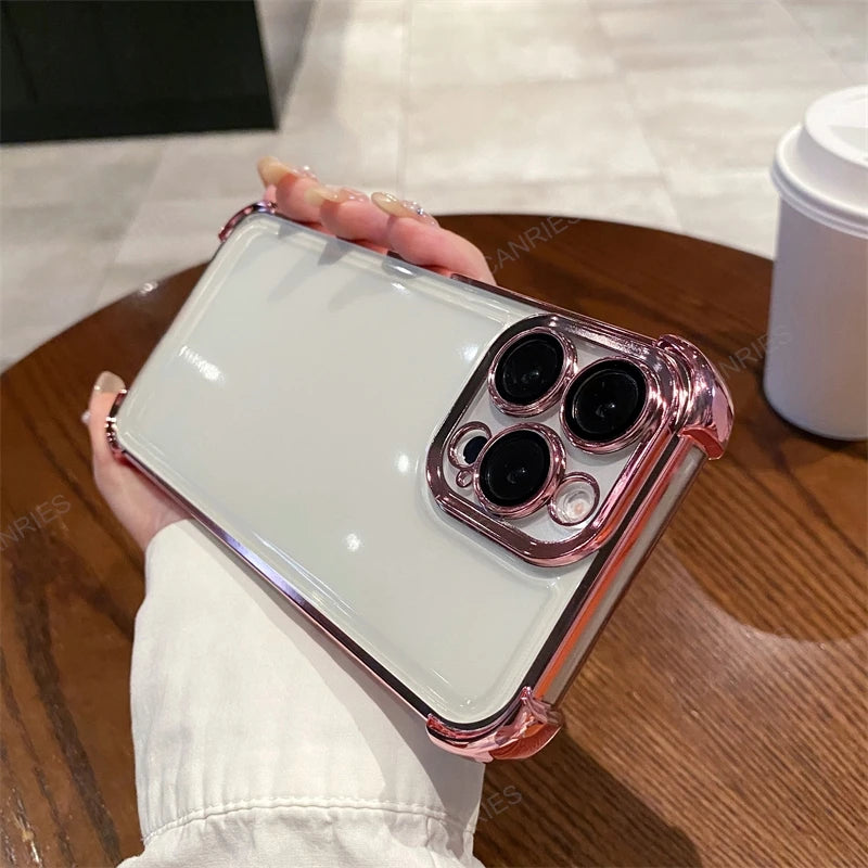 For Xiaomi Redmi Note 13 Pro 5G Mi Poco X6 F6 F5 F3 Plating Silicone Soft Case X6pro F6pro Four Corners Anti-shock Protect Cover