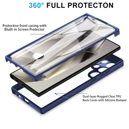 360 Double Sided Full Protection Phone Case for Samsung Galaxy S21 S22 S23 Plus S24 Ultra Slim Clear Cover with Screen Protector