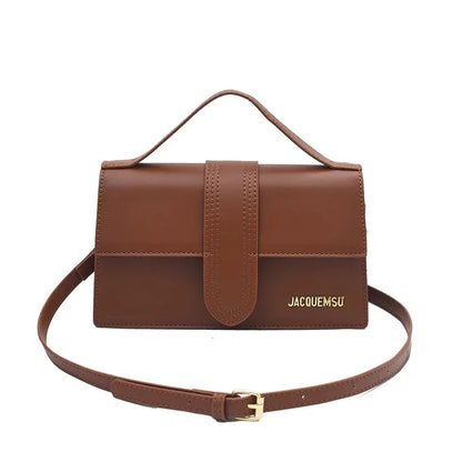 Elegant Simple French Style Crossbody Bag Women's Handbag with Flip Cover for Commuting Versatile Polyester Interior Pocket