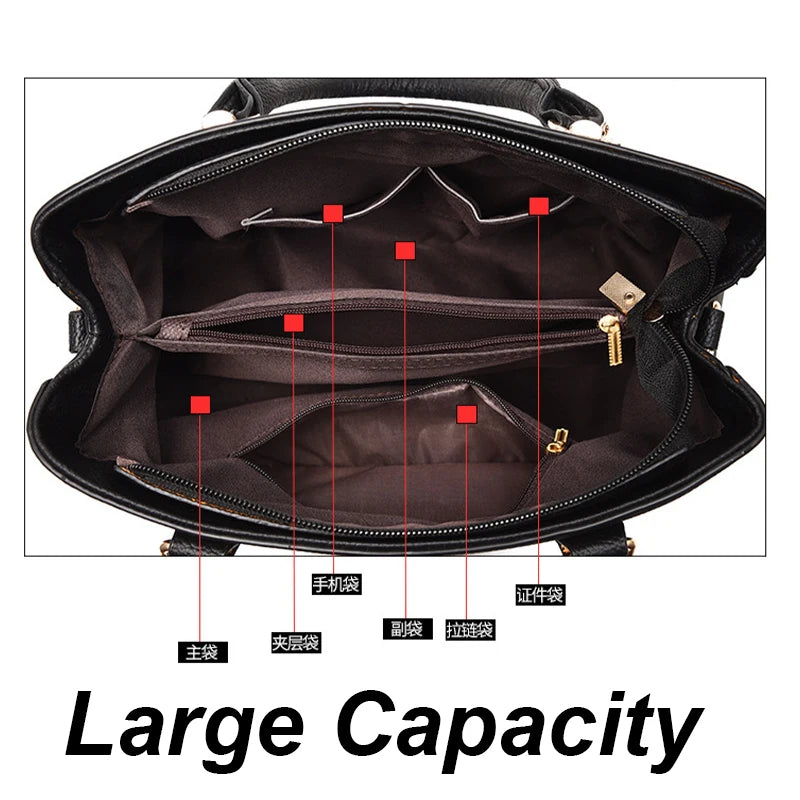 Women's Bags Fashion Ladies Handbags Tote Large Capacity Shoulder Messenger Bag Underarm Pouch Female Crossbody Bags PU Leather