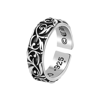 KOFSAC Vintage Cane Vine Ring For Men Trendy 925 Thai Silver Jewelry Personality Man Gift