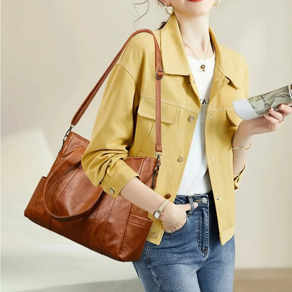 3 Set Women's New High-quality PU Leather Shoulder Cross-body Bags Luxury Designer Ladies Messenger Commuting Versatile Handbags