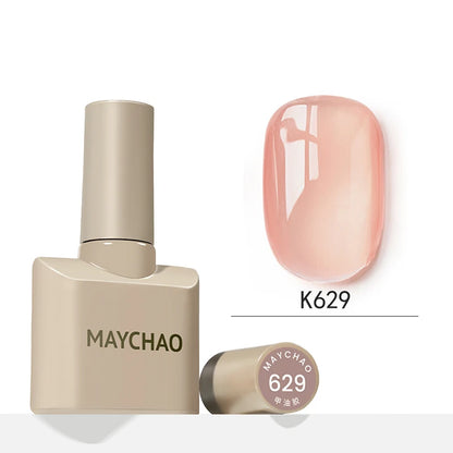 MAYCHAO 12ml Jelly Gel Nail Polish Semi Permanent Top Coat Soak Off UV LED Gel Art Nail Varnish Manicure Long Lasting Nail Gel