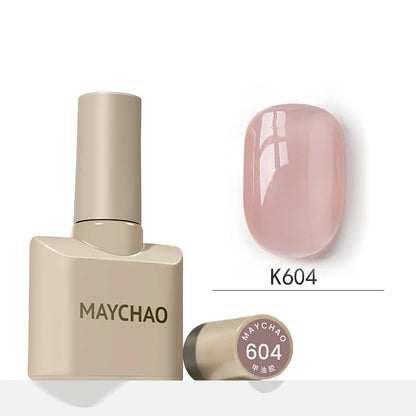 MAYCHAO 12ml Jelly Gel Nail Polish Semi Permanent Top Coat Soak Off UV LED Gel Art Nail Varnish Manicure Long Lasting Nail Gel