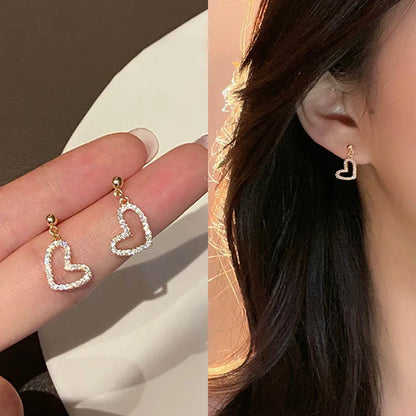 Fashion Cross Stud Earrings For Women Girls Korean Style Elegant Crystal Jewelry Ear Rings Fishtail Lady Earrings Gifts
