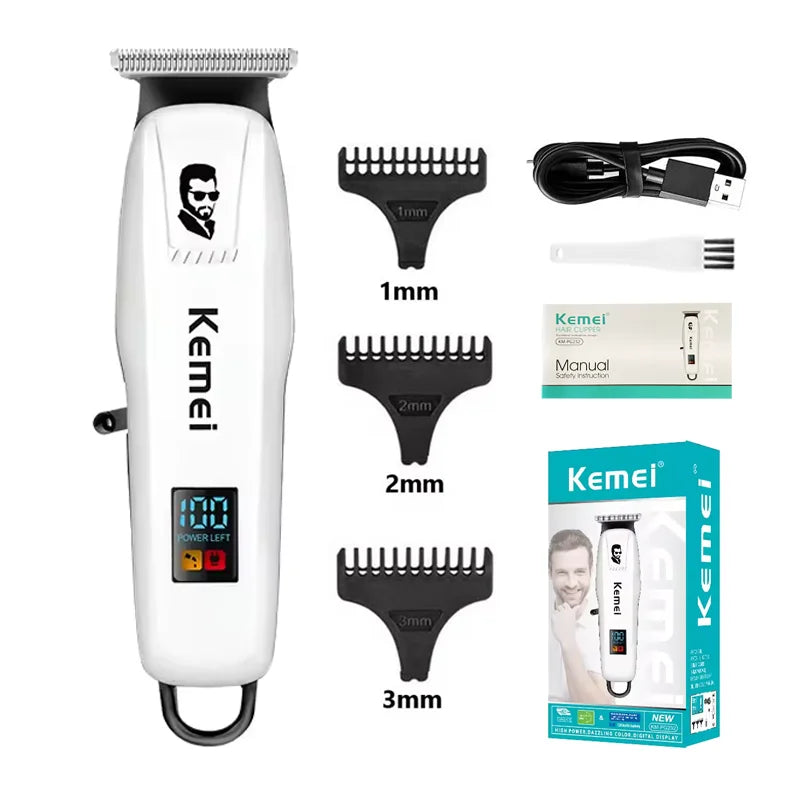 Kemei KM-PG809A KM-PG232 LCD USB Charging Hair Clipper Adjustable Professional Cutting Machine KM-3382 Shaver Trimmer For men
