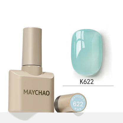 MAYCHAO 12ml Jelly Gel Nail Polish Semi Permanent Top Coat Soak Off UV LED Gel Art Nail Varnish Manicure Long Lasting Nail Gel