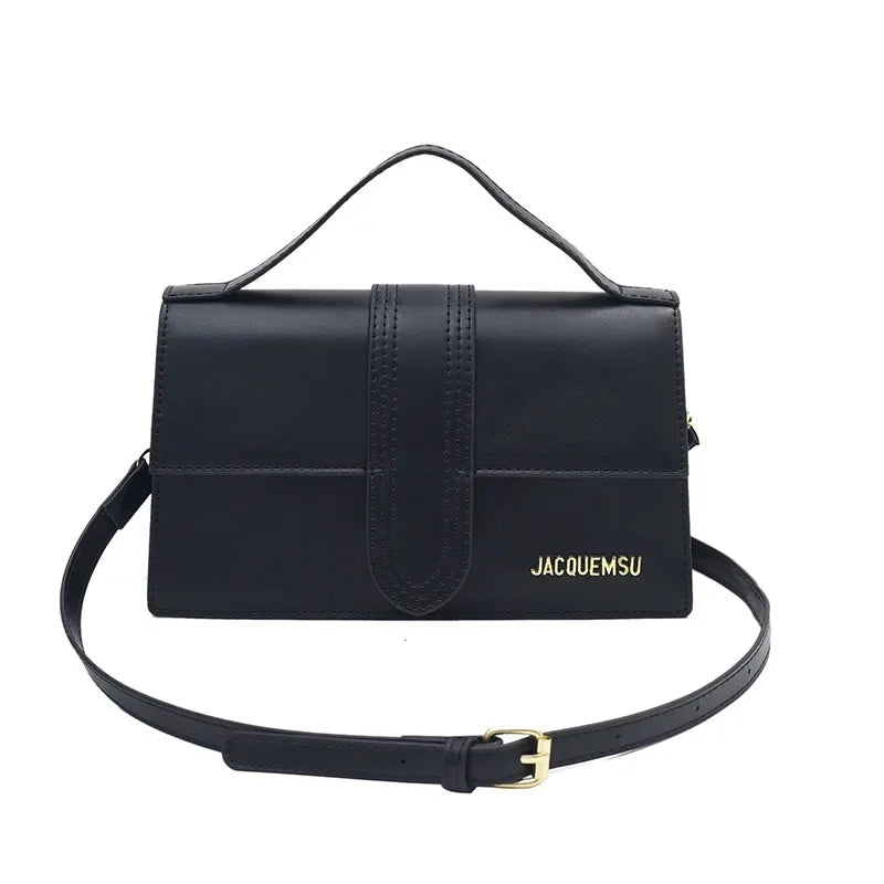 Elegant Simple French Style Crossbody Bag Women's Handbag with Flip Cover for Commuting Versatile Polyester Interior Pocket