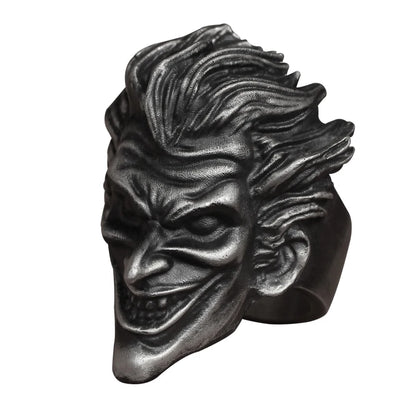 Fashion Silver Color Skull Clown Mask Adjustable Ring for Men Women's Motorcycle Party Punk Rings Cool Jewelry Accessories