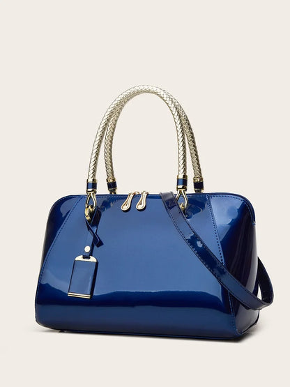 Women Patent Leather Handbag Korean Style Boston Bag Large Capacity Tote Bag Ladies Shoulder Crossbody Bag For Women Gift