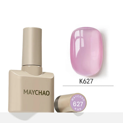 MAYCHAO 12ml Jelly Gel Nail Polish Semi Permanent Top Coat Soak Off UV LED Gel Art Nail Varnish Manicure Long Lasting Nail Gel