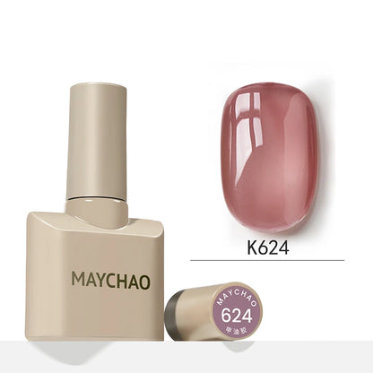 MAYCHAO 12ml Jelly Gel Nail Polish Semi Permanent Top Coat Soak Off UV LED Gel Art Nail Varnish Manicure Long Lasting Nail Gel