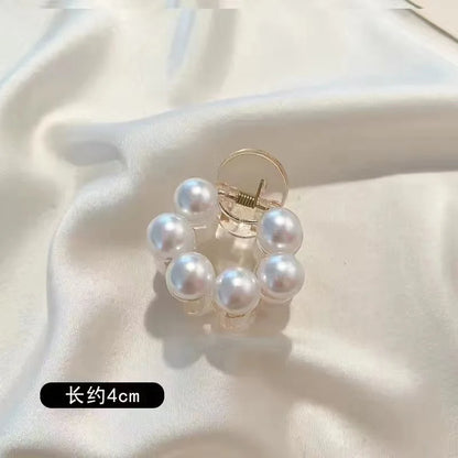 Simulated Pearl Hair Claws for Women Korean Acrylic Hair Clips Girls Large Size Barrette Shark Clip Fashion Hair Accessories