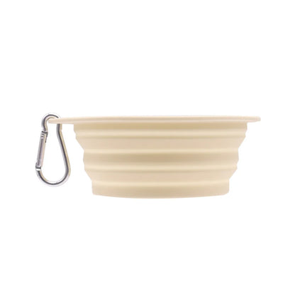 Collapsible Pet Silicone Dog Food Water Bowl  Color Outdoor Travel Portable Folding Supplies Dishes with Carabiner