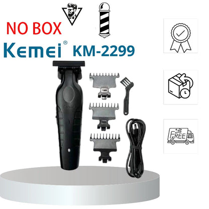 Kemei 2299 Barber Cordless Hair Trimmer 0mm Zero Gapped Carving Clipper Detailer Professional Electric Finish Cutting Machine