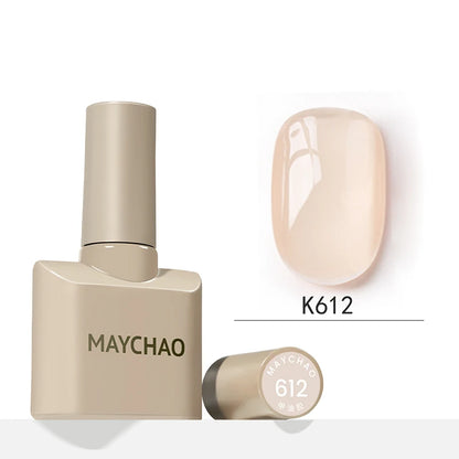 MAYCHAO 12ml Jelly Gel Nail Polish Semi Permanent Top Coat Soak Off UV LED Gel Art Nail Varnish Manicure Long Lasting Nail Gel