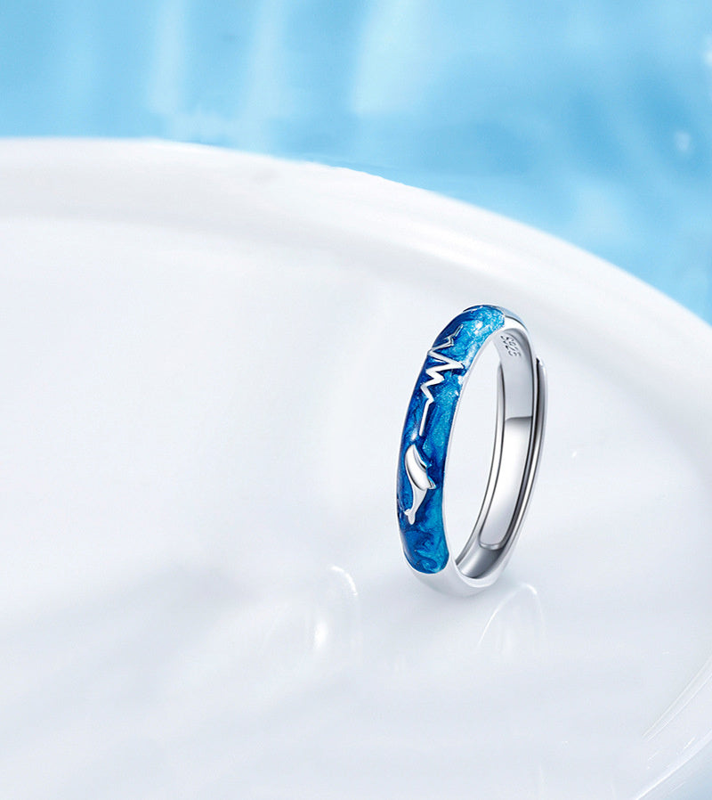 A Pair Of Trendy Personality Whale Rings